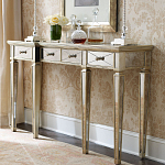 Консоль зеркальная в цвете шампань с 3-мя ящиками Hyaloid варинант исполнения - 1 | Loft Concept в Барнауле