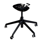 Стул с мягкой синей обивкой из велюра и подъемно-поворотным механизмом на черных колесиках Harper Blue варинант исполнения - 4 | Loft Concept в Барнауле