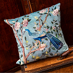Подушка декоративная с изображением птицы в саду Chinoiserie Peacock in the Garden Cushion варинант исполнения - 2 | Loft Concept в Барнауле