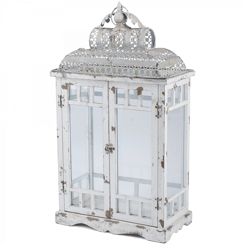 Подсвечник Provence Arbor Белый винтажная патина Прозрачное Стекло Подсвечник Provence Arbor Белый винтажная патина Прозрачное Стекло в Барнауле | Loft Concept