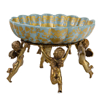 Чаша с орнаментом на бронзовых ножках в виде ангелов Eden Garden варинант исполнения - 2 | Loft Concept в Барнауле