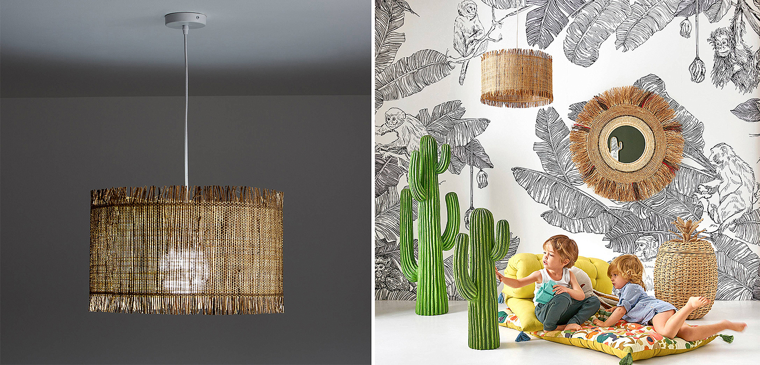 Подвесной светильник Wicker Raffia Hanging lamp Подвесной светильник Wicker Raffia Hanging lamp - Loft-Concept в Барнауле