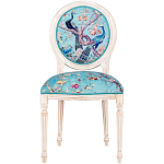 Стул из массива бука с изображением птиц и цветов Turquoise Beige Chinoiserie Garden Chair варинант исполнения - 1 | Loft Concept в Барнауле