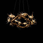 Люстра подвесная с прозрачными стеклянными птичками на ветвях Диаметр 80 см Serip Voa варинант исполнения - 8 | Loft Concept в Барнауле