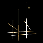 Люстра с 8-ю пересекающимися цилиндрическими плафонами на тонких тросах Trumpet tube варинант исполнения - 3 | Loft Concept в Барнауле