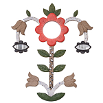 Зеркало-цветок из картона в русском стиле варинант исполнения - 1 | Loft Concept в Барнауле