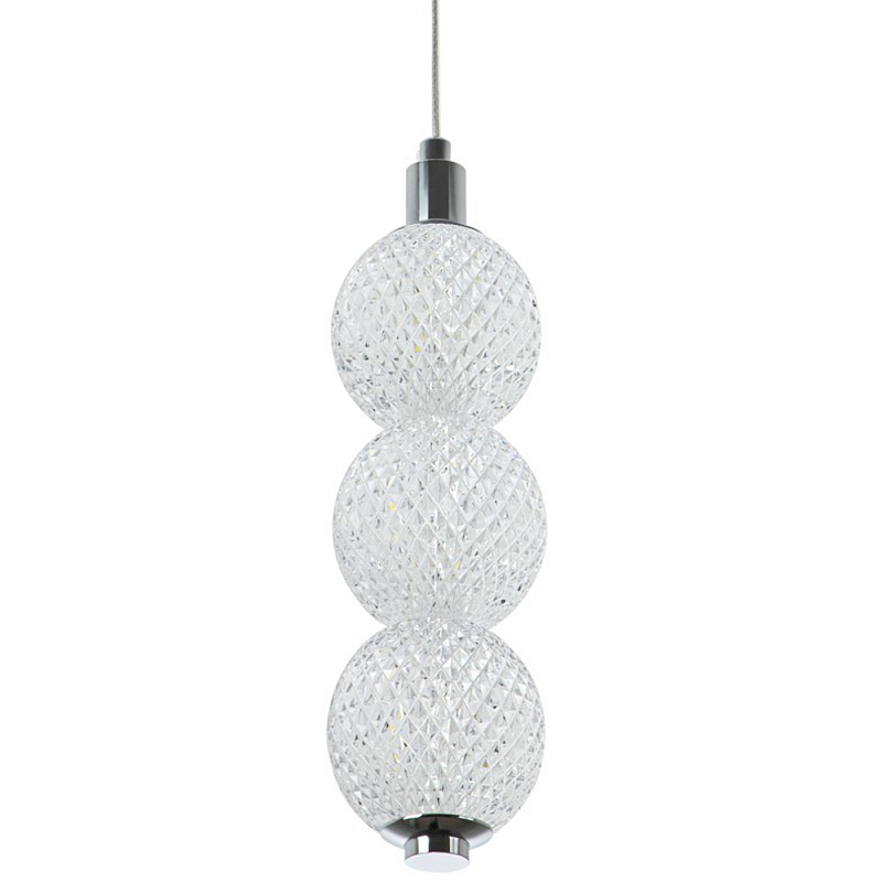 Подвесной светодиодный светильник Crystal Globule Hanging Lamp Chrome Хром Прозрачный в Барнауле | Loft Concept 