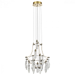 Люстра подвесная из металла с хрустальными подвесками прозрачного цвета Quasar 41 варинант исполнения - 2 | Loft Concept в Барнауле