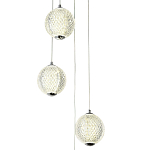 Каскадная люстра с 5-ю плафонами из акрила в виде шара Felice Chandelier Chrome варинант исполнения - 2 | Loft Concept в Барнауле