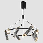 Люстра круглая с 9-ю цилиндрическими плафонами на магнитном креплении Bronze Concert варинант исполнения - 5 | Loft Concept в Барнауле