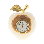Часы настольные в виде яблока из натурального камня Оникс Stone Clock варинант исполнения - 5 | Loft Concept в Барнауле