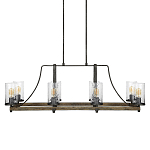 Люстра подвесная с восемью прозрачными стеклянными цилиндрическими плафонами в стиле лофт Feiss варинант исполнения - 1 | Loft Concept в Барнауле