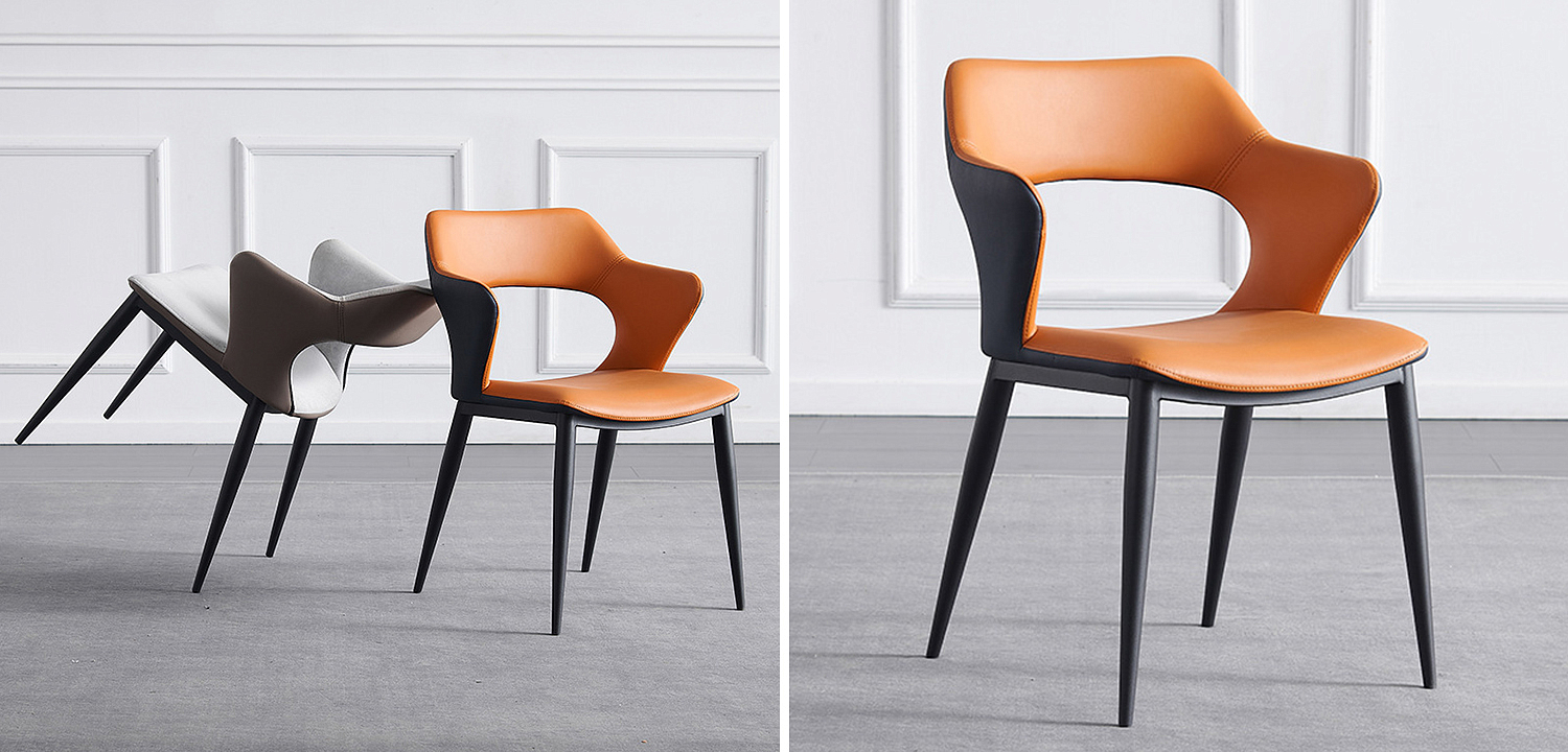 Стул с открытой спинкой Obrien Chair Orange and Grey Оранжевый и Серый Стул с открытой спинкой Obrien Chair Orange and Grey Оранжевый и Серый - Loft-Concept в Барнауле