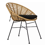 Стул круглый с ротанговым плетением Round Wicker Stool варинант исполнения - 1 | Loft Concept в Барнауле