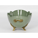Чаша зеленого цвета из фарфора с волнообразным краем Eden Garden porcelain and bronze варинант исполнения - 2 | Loft Concept в Барнауле