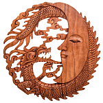 Панно из дерева дракон и луна Panel With Animals варинант исполнения - 1 | Loft Concept в Барнауле