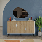 Комод с 3-мя дверцами и выдвижным ящиком цвета светлый дуб SPARK CONSOLE WHITE варинант исполнения - 1 | Loft Concept в Барнауле