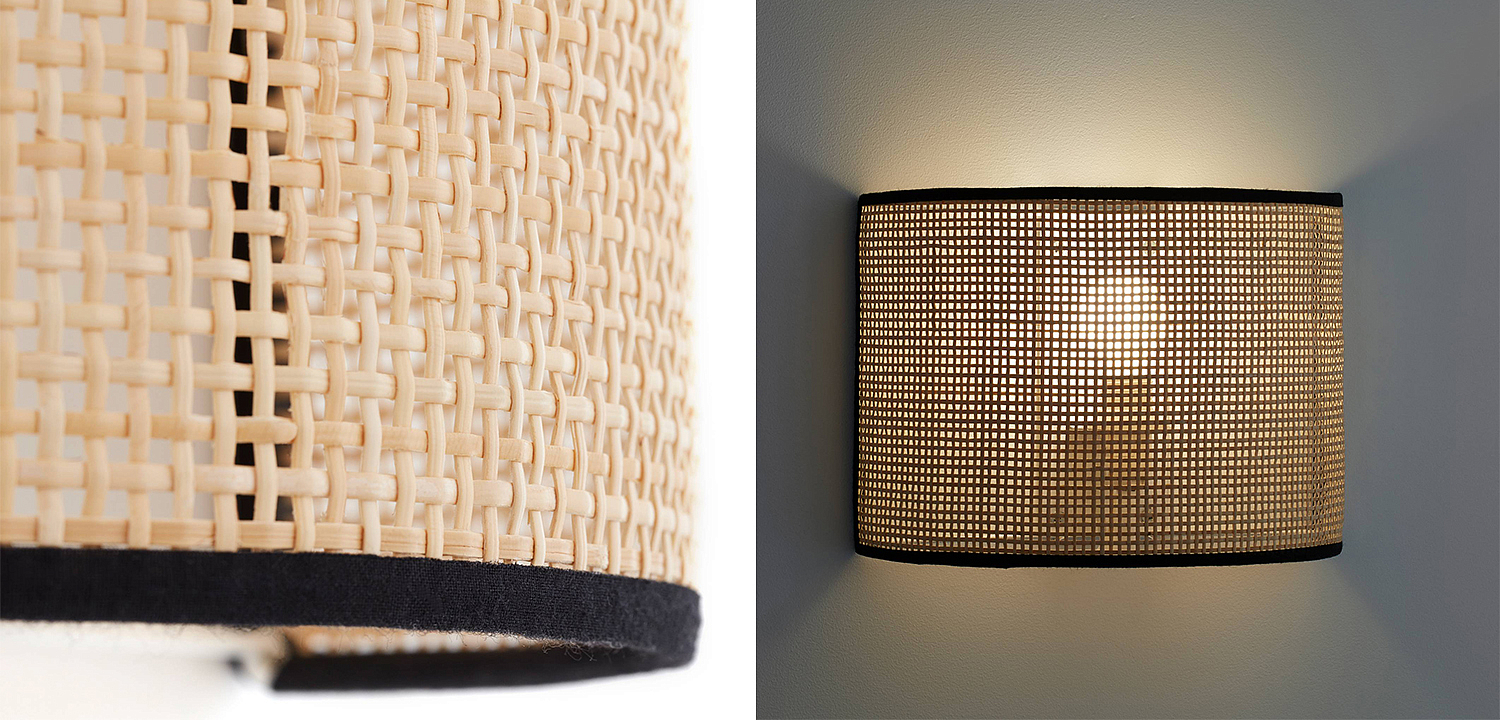 Бра Ottar Wicker Bamboo Cane beige black Бра Ottar Wicker Bamboo Cane beige black - Loft-Concept в Барнауле
