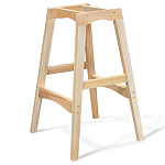 Барный стул со спинкой на 4-х деревянных ножках Оранжевый Велюр Ava Charm варинант исполнения - 4 | Loft Concept в Барнауле