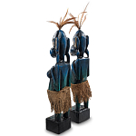 Комплект из 2-х деревянных статуэток Asmat Statuettes Dark Blue варинант исполнения - 2 | Loft Concept в Барнауле