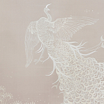 Обои ручная роспись в стиле Арт-деко Whistler Peacocks Special Colourway on Almost Mauve dyed silk варинант исполнения - 1 | Loft Concept в Барнауле