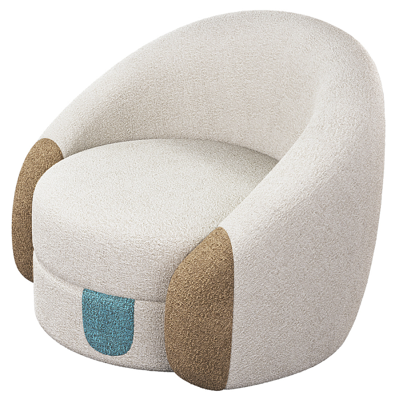 Дизайнерское Кресло Undina Молочный Песочный Голубой в Барнауле | Loft Concept 