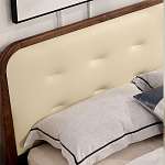 Кровать двуспальная с каркасом из дерева и мягким изголовьем Moon Walnut Bed варинант исполнения - 3 | Loft Concept в Барнауле