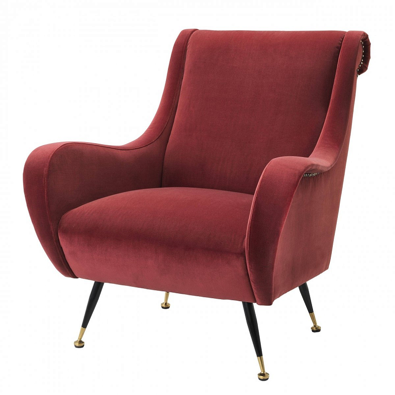 Кресло Eichholtz Chair Giardino Wine Red Красный Черный Латунь Кресло Eichholtz Chair Giardino Wine Red Красный Черный Латунь в Барнауле | Loft Concept
