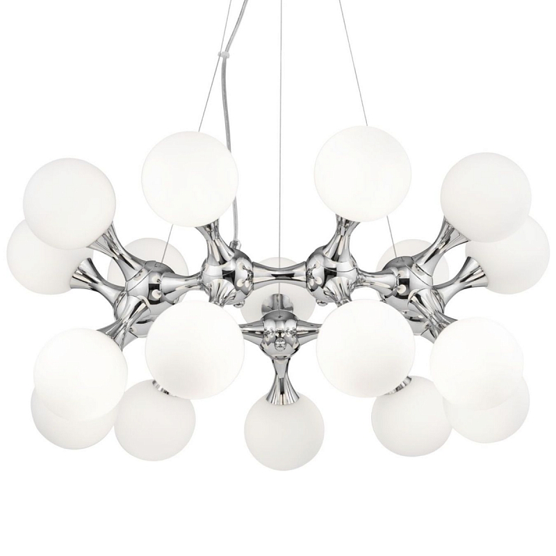 Люстра MOONDROP Chandelier Chromium 18 Хром Белый в Барнауле | Loft Concept 