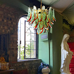 Люстра стеклянная с зелеными лепестками Green Leaf Fall варинант исполнения - 5 | Loft Concept в Барнауле