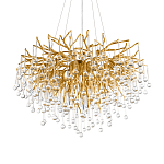 Люстра подвесная с прозрачными стеклянными подвесками в форме капель Диаметр 80 см Droplet Chandelier варинант исполнения - 14 | Loft Concept в Барнауле