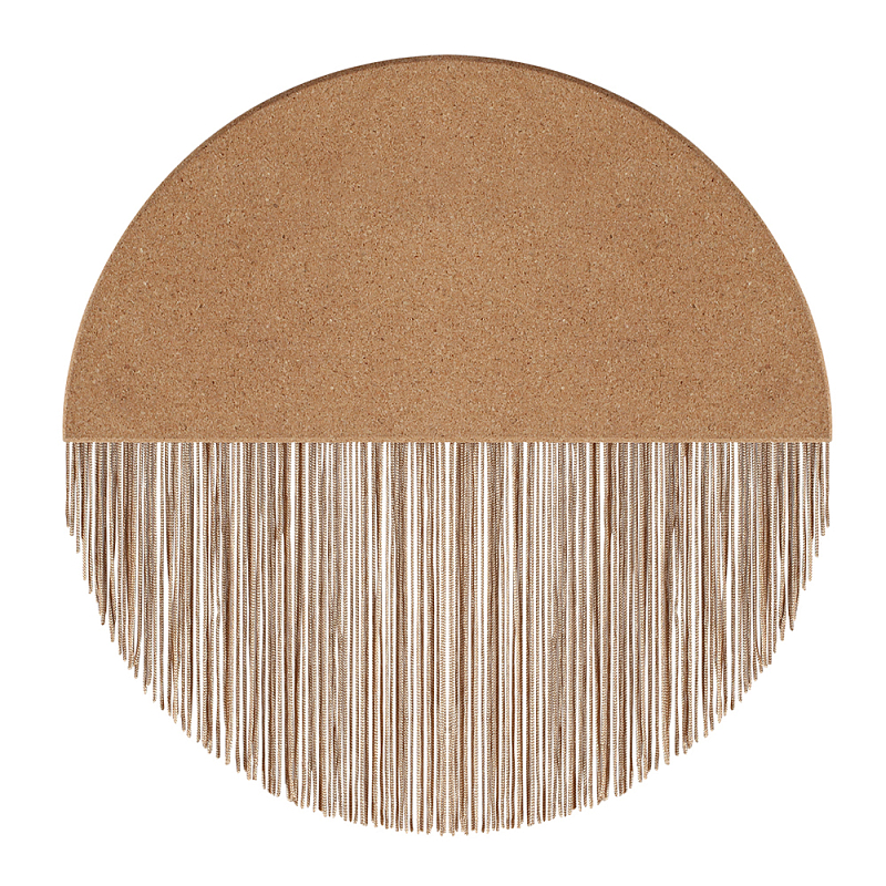 Бра круглое натуральная пробка с бахромой Natural Cork Бежевый в Барнауле | Loft Concept 