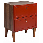 Тумба прикроватная красная из массива бука с 2-мя ящиками Wenge Light варинант исполнения - 1 | Loft Concept в Барнауле