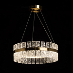 Люстра круглая золотого цвета с прозрачными рельефными стеклянными вставками Textured Glass Chandelier варинант исполнения - 3 | Loft Concept в Барнауле