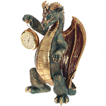 Часы в виде дракона Green Dragon Gold Mask with Clock варинант исполнения - 1 | Loft Concept в Барнауле