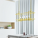 Подвесной светильник прямоугольный 5-ти ламповый Linear Kitchen Light варинант исполнения - 3 | Loft Concept в Барнауле