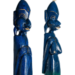 Комплект из 2-х деревянных статуэток Asmat Tall Statuettes Blue варинант исполнения - 3 | Loft Concept в Барнауле