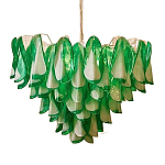 Люстра из стеклянных зеленых лепестков Petalled Illuminator варинант исполнения - 1 | Loft Concept в Барнауле