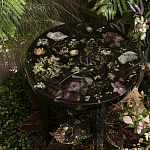 Круглый журнальный столик со столешницей из эпоксидной смолы Epoxy Resin Flowers Coffee Table варинант исполнения - 7 | Loft Concept в Барнауле