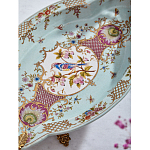 Блюдо овальное из голубого фарфора с ручками в виде бабочек и цветочным рисунком Blue Garden варинант исполнения - 8 | Loft Concept в Барнауле