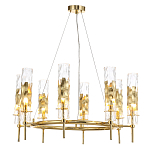 Люстра подвесная круглая с 8-ю цилиндрическими плафонами из стекла LIAISON варинант исполнения - 4 | Loft Concept в Барнауле