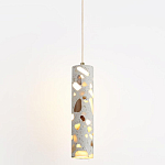 Подвесной светильник с цилиндрическим белым бетонным плафоном Terrazzo Light варинант исполнения - 1 | Loft Concept в Барнауле