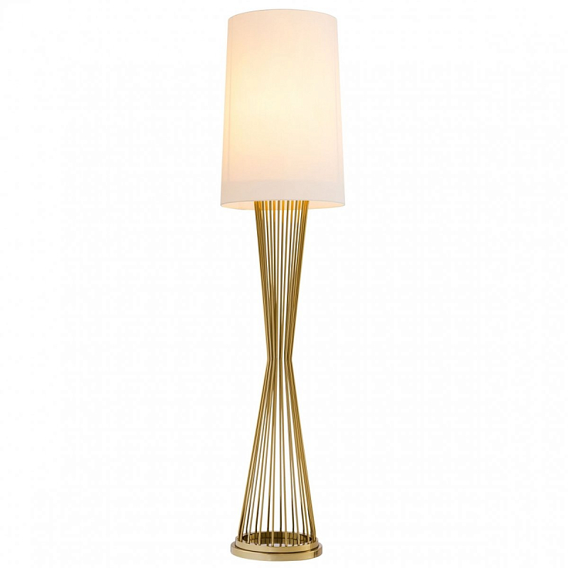 Торшер Eichholtz Floor Lamp Holmes Белый Глянцевое золото Торшер Eichholtz Floor Lamp Holmes Белый Глянцевое золото в Барнауле | Loft Concept