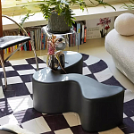 Дизайнерский журнальный стол чёрный изогнутой формы Alefy варинант исполнения - 1 | Loft Concept в Барнауле