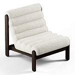 Кресло с деревянным каркасом и обивкой из белой ткани букле Medieval Furniture варинант исполнения - 1 | Loft Concept в Барнауле