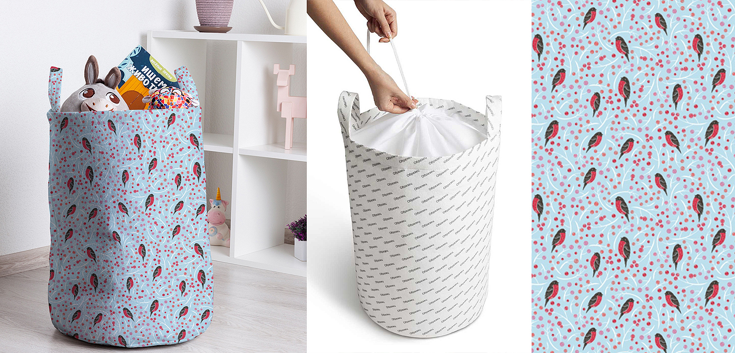 Корзина Bullfinches Pattern Basket Корзина Bullfinches Pattern Basket - Loft-Concept в Барнауле