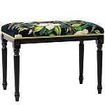 Банкетка из натурального бука черная с изображением птиц и цветов Blooming Birds2 варинант исполнения - 1 | Loft Concept в Барнауле