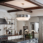 Люстра круглая с подвесками из текстурированного стекла молочного цвета Hinkley варинант исполнения - 8 | Loft Concept в Барнауле