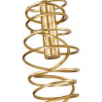 Подвесной светильник светодиодный из металла со спиральным декоративным элементом золотой Metal Spiral варинант исполнения - 3 | Loft Concept в Барнауле