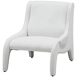Дизайнерское кресло белое в мягкой велюровой обивке Granger Armchair White варинант исполнения - 1 | Loft Concept в Барнауле